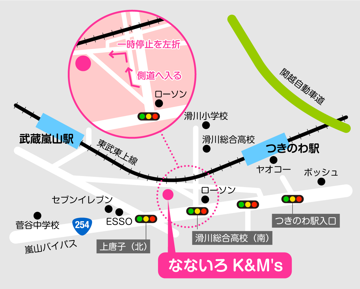 東松山市上唐子なないろK&M'sの地図